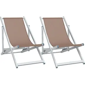 vidaXL Klappstühle, 2 Stück, braunes Aluminium und Textilene günstig