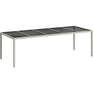 vidaXL Gartentisch Weiß 250x100x75 cm Poly Rattan und Hartglas günstig