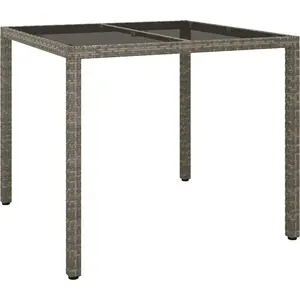 vidaXL Gartentisch Grau 90 x 90 x 75 cm Poly-Rattan günstig