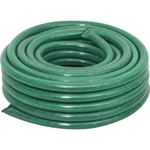 vidaXL Gartenschlauch mit Kupplung-Set Grün 0,75" 50 m PVC