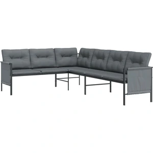 vidaXL Garten-Ecksofa Anthrazit Stahl und Textilene günstig