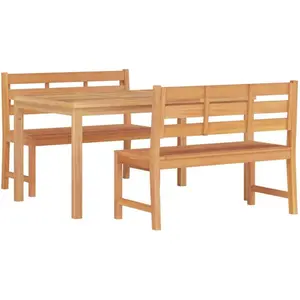 vidaXL, Gartentisch + Balkontisch, Walunon (2x Bank + Tisch) (150 x 90 x 77 cm) günstig