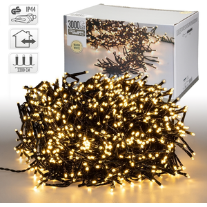 DoaBuy ECD Germany LED Büschel Lichterkette 22m mit 3000 LEDs Warmweiß...
