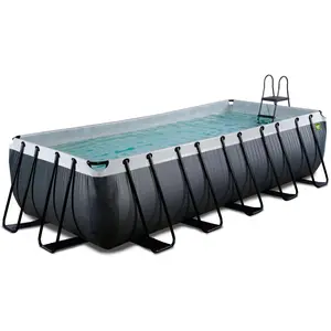 EXIT Black Leather Rahmenpool 540x250x122cm, Aufstellpool, mit Sandfil...