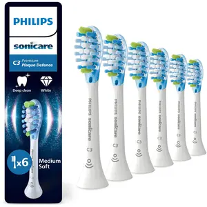 Philips Premium Plaque Defence HX9046/87 Bürstenköpfe (6er-Pack), 6 Stück(e), Weiß, 3 Monat( e), Medium, 62000 Bewegungen pro Minute, Philips günstig