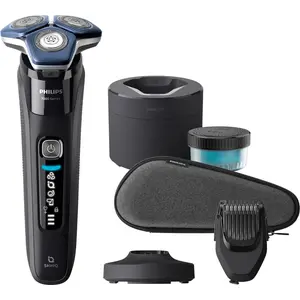 Philips SHAVER Series 7000 S7886/58 Elektrischer Nass- und Trockenrasierer, Rotationstrasierer, Schwarz, SteelPrecision blades, LED, GroomTribe; Connects via Bluetooth, SH71 günstig