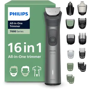 Philips All-in-One Trimmer 7000 Series MG7931/15 16-in-1-Trimmer, Grau, 0,5 mm, 1,6 cm, 0,2 mm, Gesicht, Kopf, Nase, Metall