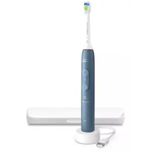 Philips 4100 series 4100 HX4043/48 Wiederaufladbare Zahnbürste, Erwachsener, Schallzahnbürste, Zahnfleischpflege, 31000 Bewegungen pro Minute, Blau, 2 min, 4 x 30 sec