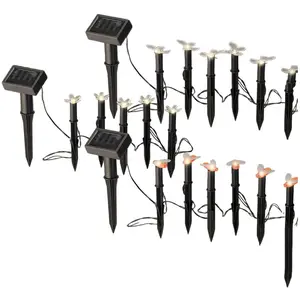 Lumineo, Gartenbeleuchtung, Solar Gartenstecker Set - Glühwürmchen - ca. 120 x 17 cm - 1 Stück