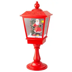 Lumineo, Laterne, LED-Laterne Rot Weihnachtsmann Musik Beweglichen