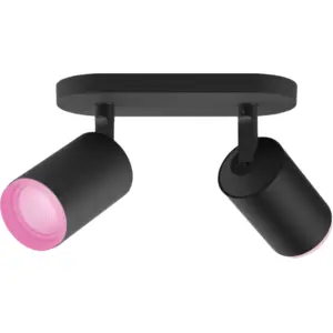 Philips Hue Fugato Aufbauspot White & Color - Schwarz - 2 Spots