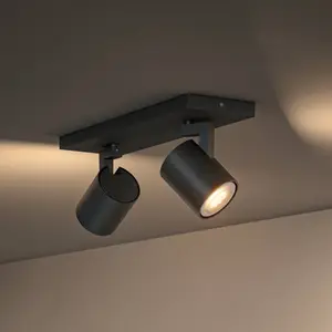 Philips Hue Runner Spot, 2-fl., Dimmschalter, schwarz