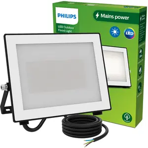 Philips Wandleuchten Lois, 50 W, Wandbeleuchtung für den Außenbereich, Schwarz, Metall, IP65, Garten, Terrasse, I