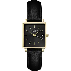 ROSEFIELD Damenuhr Boxy XS Black Black Leather Gold QBBLG-Q53 günstig