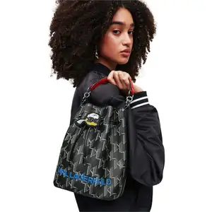 Karl Lagerfeld KL X Disney Frauen Synthetik Eimer Tasche Schwarz Grün   Einheitsgröße / Schwarz Grün günstig