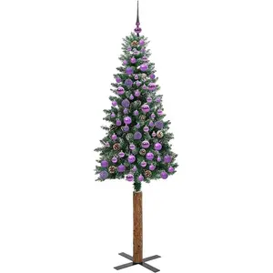 vidaXL, Weihnachtsbaum, Fenja (mit 120 lilafarbenen Bällen) (180 cm)