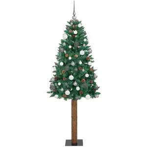 vidaXL, Weihnachtsbaum, Fenja (mit 120 weissen/grauen Bällen) (210 cm)