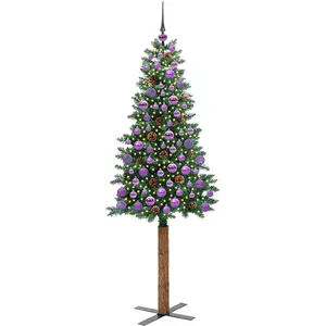 vidaXL, Weihnachtsbaum, Fenja (mit 120 lilafarbenen Bällen) (180 cm)