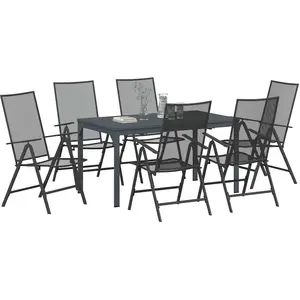 vidaXL Garten Essgruppe 7 stk. Anthrazit Pulverbeschichteter Stahl günstig