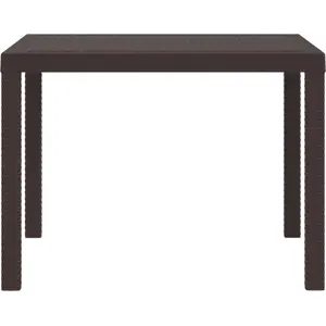 vidaXL Gartentisch Braun 100 x 100 x 73 cm Poly-Rattan günstig