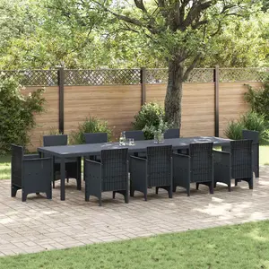vidaXL Gartentisch Anthrazit 350 x 100 x 74 cm Poly-Rattan günstig