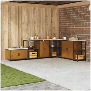 vidaXL Yara Kitchen storage cabinet, Küchen Organizer, Braun günstig