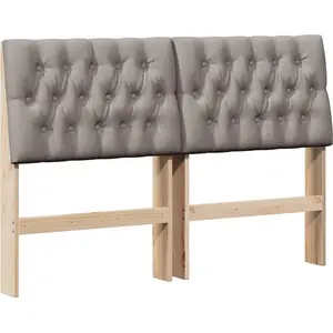vidaXL Gepolstertes Kopfteil Taupe 160 cm Massives Kiefernholz günstig