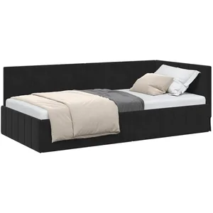 vidaXL Bett Eckbettgestell mit Kopfteil Schwarz 100 cm x 200 cm Samt (... günstig