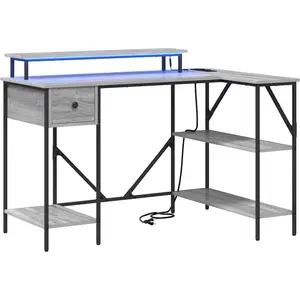 vidaXL Schreibtisch Sonoma-Grau 120 x 79 x 86,5 cm Holzwerkstoff günstig