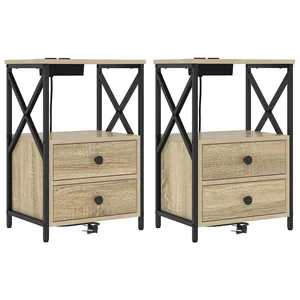 vidaXL Nachttisch Nachttisch 2 stk. Sonoma-Eiche 40 x 31 x 60 cm Holzwerkstoff (2-St) günstig