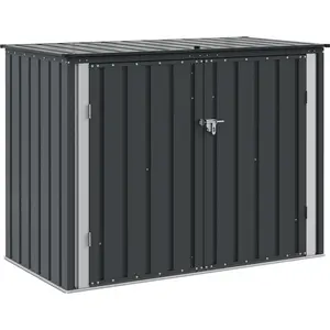 vidaXL Gartenlagerbox Schwarz 151,5 x 82 x 110,5 cm Stahl günstig