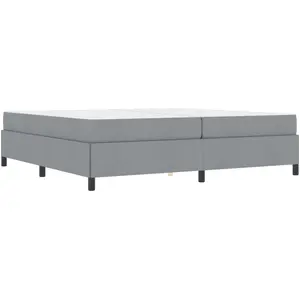 vidaXL Boxspringbett Hellgrau 200 x 200 cm Stoff günstig
