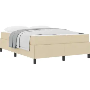 vidaXL Boxspringbett Creme 140 x 200 cm Stoff günstig