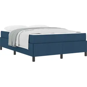 vidaXL Boxspringbett Blau 140 x 190 cm Stoff günstig