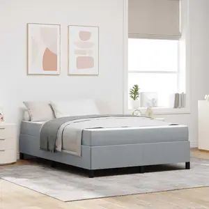 vidaXL Boxspringbett Hellgrau 140 x 200 cm Stoff günstig