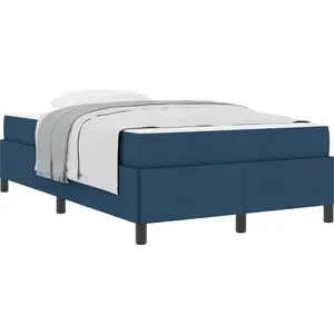 vidaXL Boxspringbett Blau 120 x 190 cm Stoff günstig