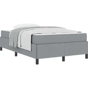 vidaXL Boxspringbett Hellgrau 120 x 200 cm Stoff günstig