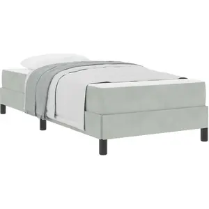 vidaXL Boxspringbett mit Matratze Hellgrau 80 x 220 cm Stoff günstig