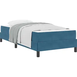 vidaXL Boxspringbett mit Matratze Dunkelblau 80 x 220 cm Stoff günstig