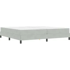vidaXL Boxspringbett mit Matratze Hellgrau 200 x 200 cm Stoff günstig
