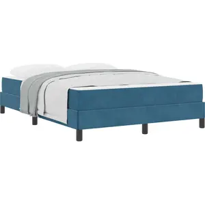 vidaXL Boxspringbett mit Matratze Dunkelblau 160 x 200 cm Stoff günstig