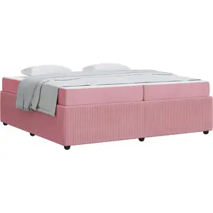 vidaXL Bettrahmen Rosa 200 x 200 cm Stoff günstig