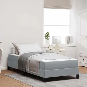 vidaXL Boxspringbett Hellgrau 90 x 190 cm Stoff günstig