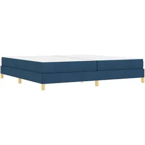 vidaXL Boxspringbett mit Matratze Blau 200 x 200 cm Stoff günstig