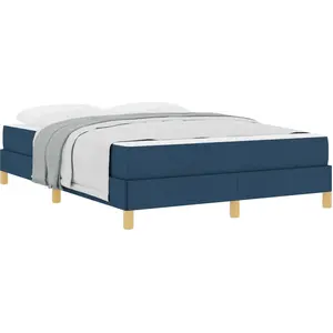 vidaXL Boxspringbett mit Matratze Blau 160 x 200 cm Stoff günstig