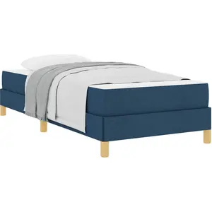vidaXL Boxspringbett mit Matratze Blau 90 x 200 cm Stoff günstig