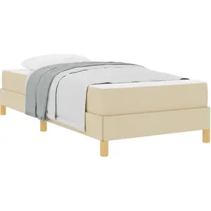 vidaXL Boxspringbett mit Matratze Creme 80 x 200 cm Stoff günstig