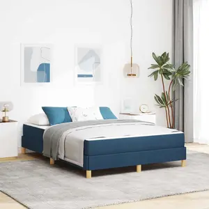 vidaXL Boxspringbett mit Matratze Blau 140 x 200 cm Stoff günstig