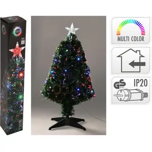 Homestyling Weihnachtsdekoration Weihnachtsbaum 90 cm mit Lichtfasern,...