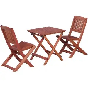 The Living Store 3-tlg. Bistro-Set für Kinder Massivholz Eukalyptus günstig